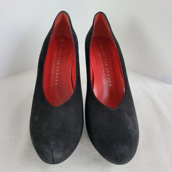 Hester Van Eeghen Black Suede Pumps with Green Heels Women's EU 38 US Size 7.5 - Picture 3 of 7